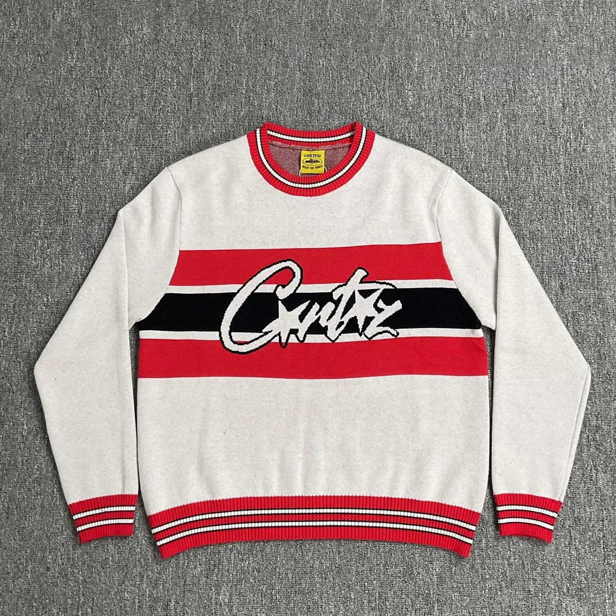 Corteiz RTW Crewneck Sweater White/Red
