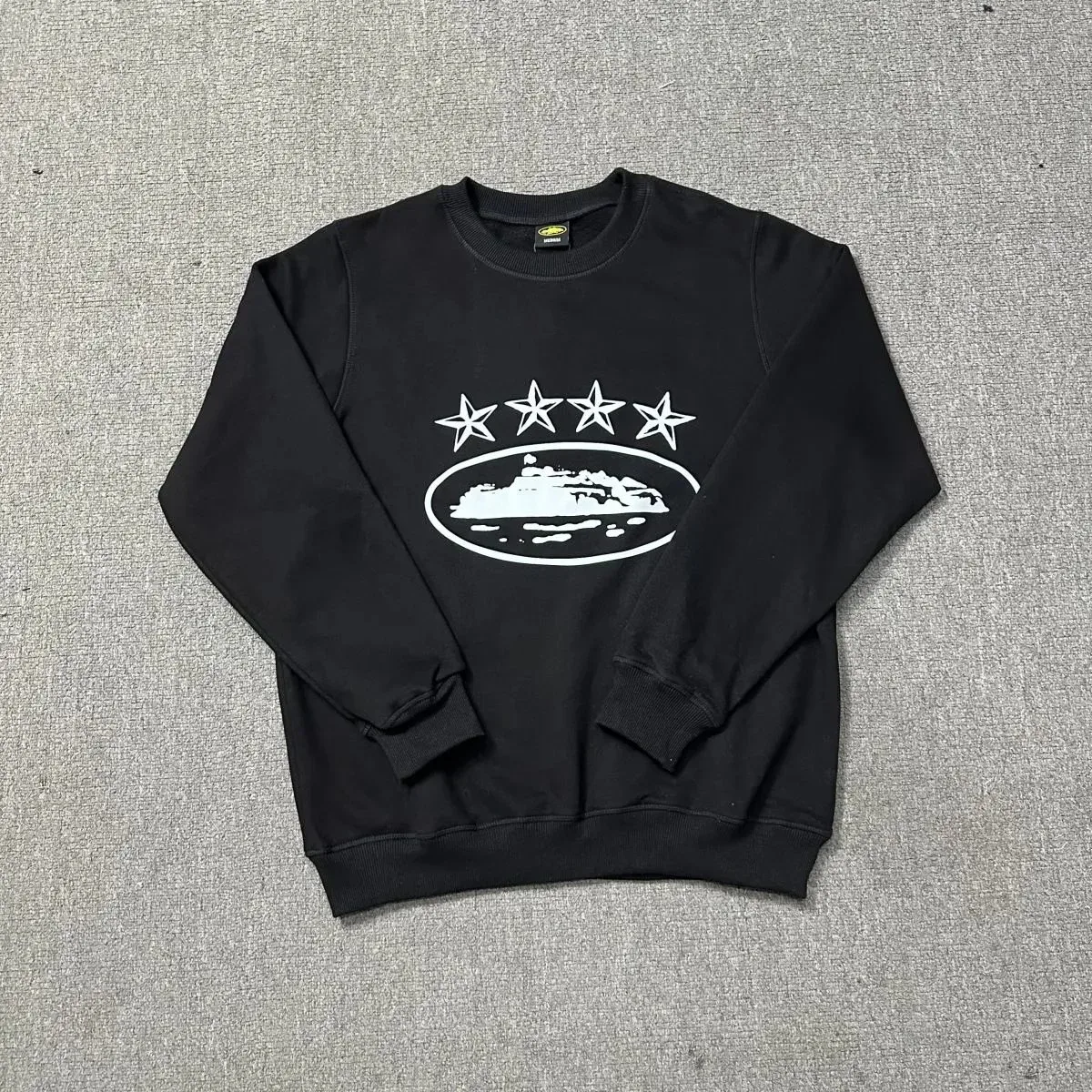 Black Star Print Crewneck Sweatshirt