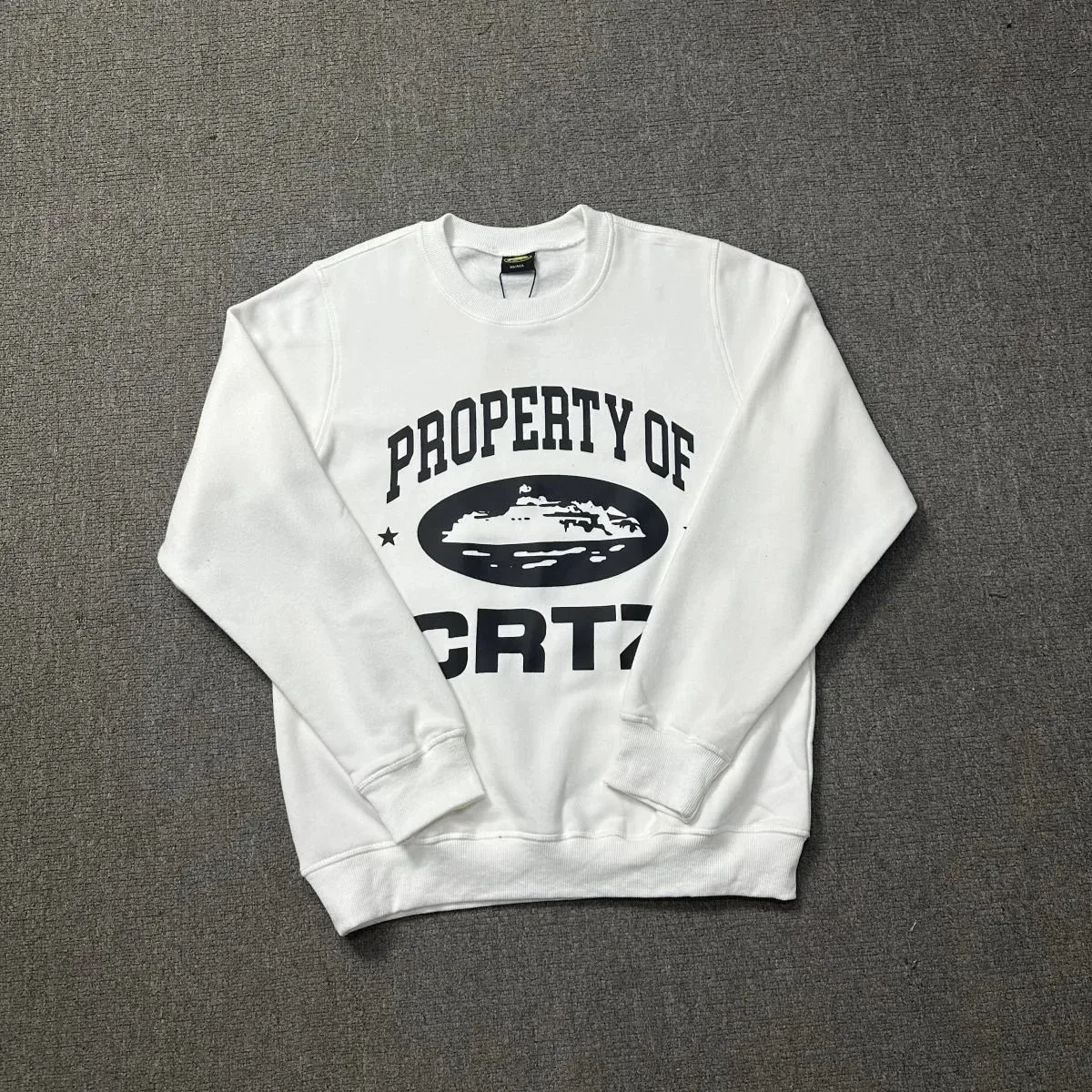 Corteiz Property of CRT7 White Sweatshirt