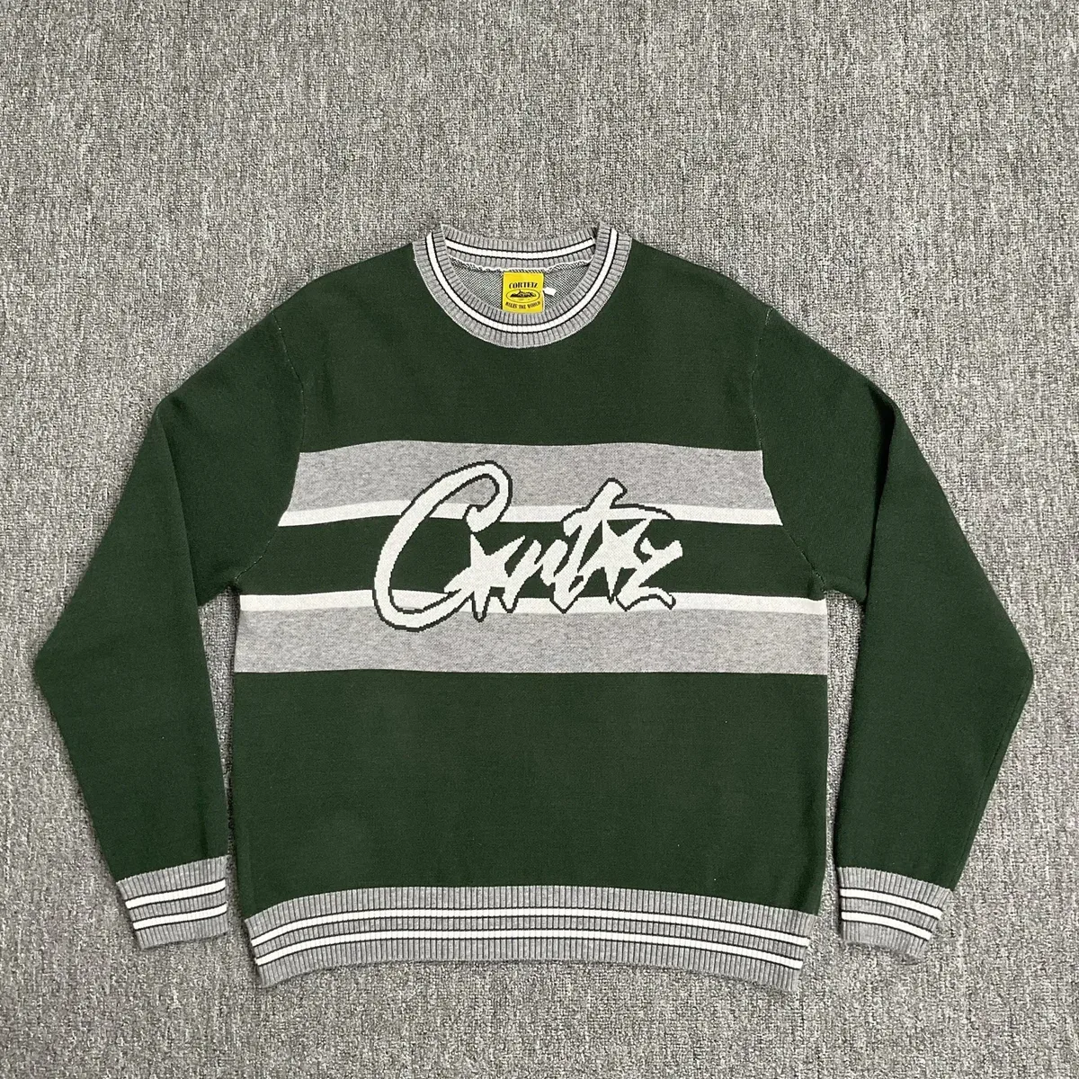 Corteiz RTW Sweater Green/White Striped