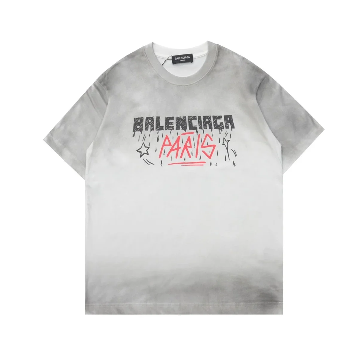 Balenciaga Paris Tie-Dye Graphic T-Shirt