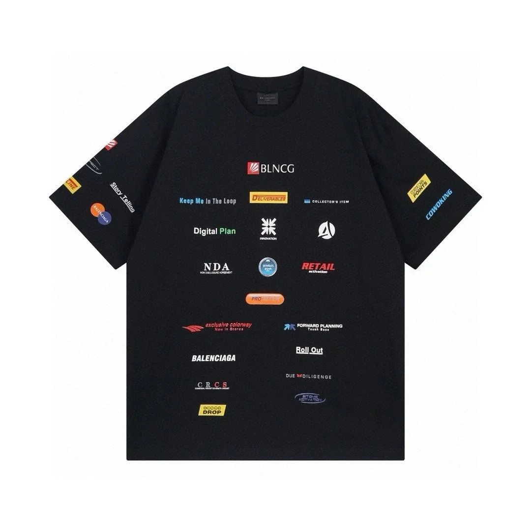 Balenciaga Black Logo Print T-Shirt