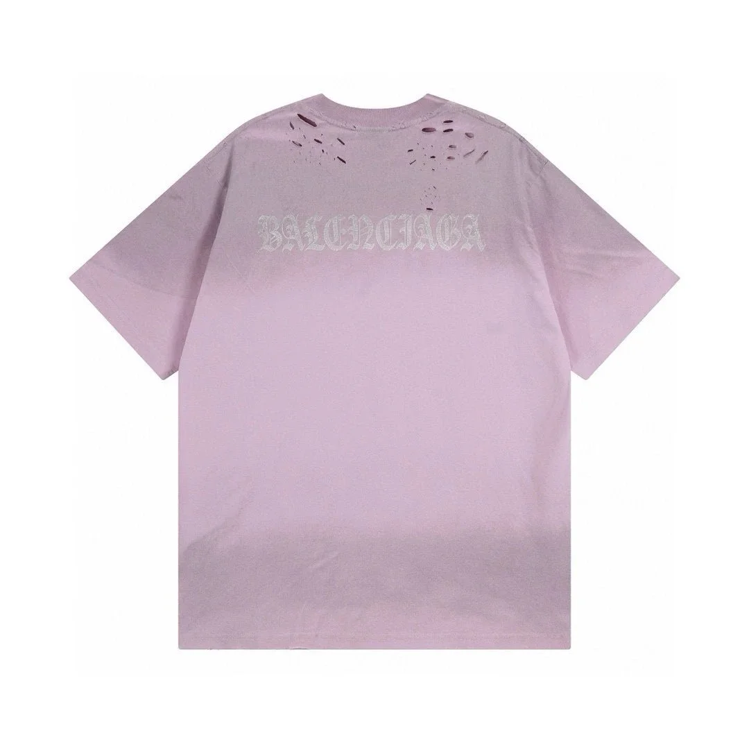 Balenciaga Distressed Logo T-Shirt Light Pink T-Shirt