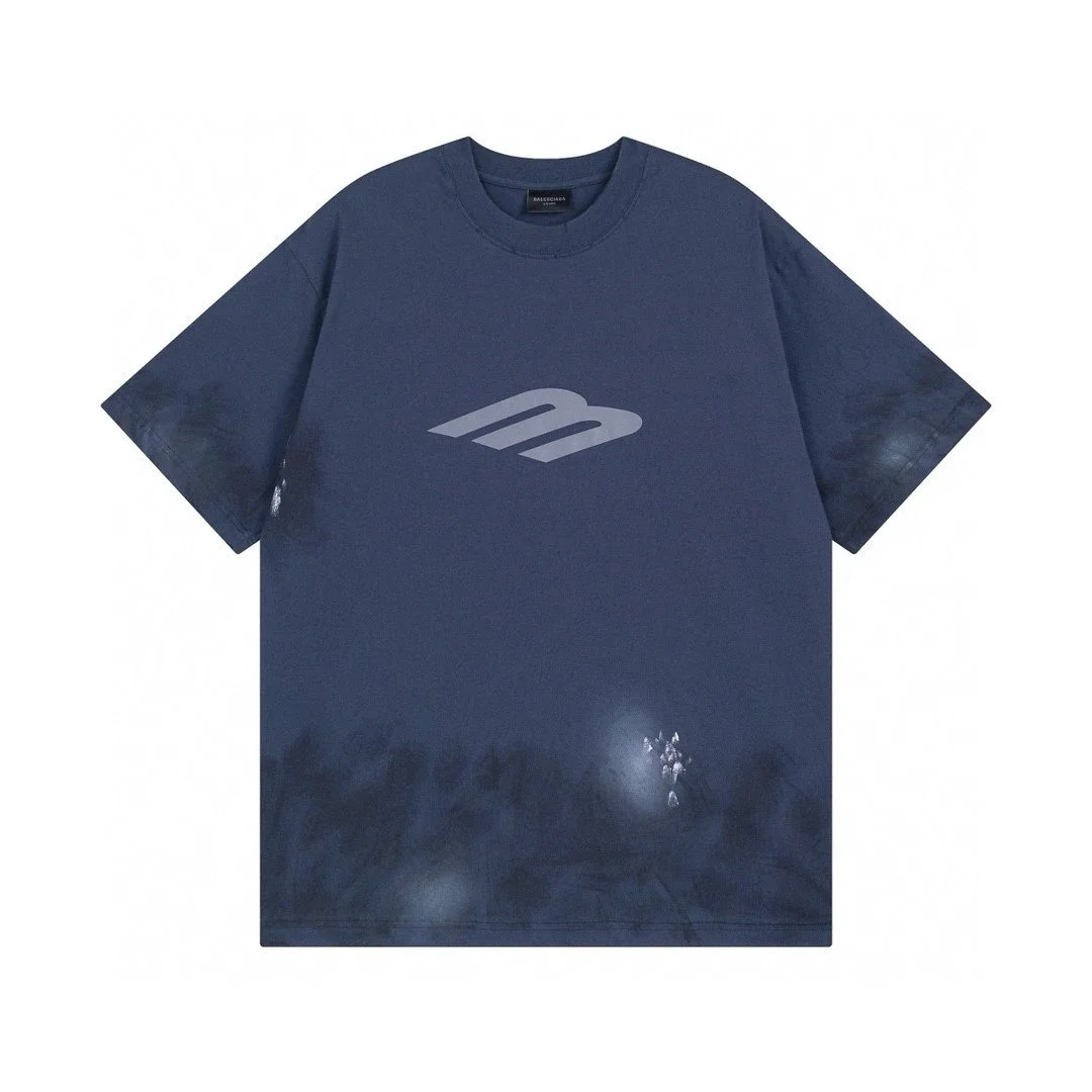 Balenciaga M Logo Navy T-Shirt