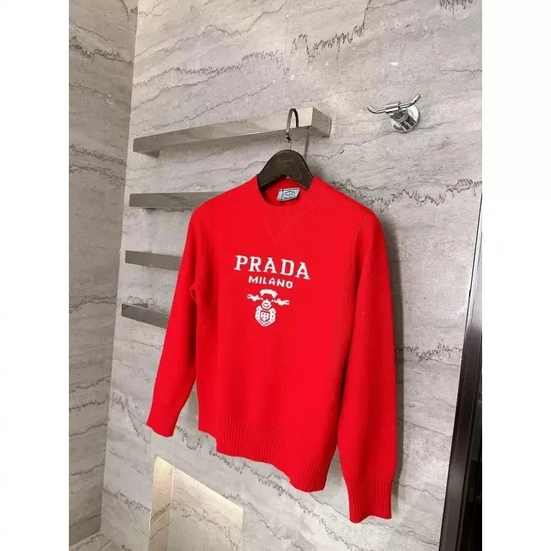 Prada Red Logo Sweater