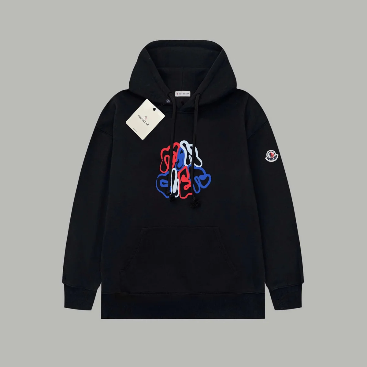 Moncler Brain Print Hoodie Black Cotton
