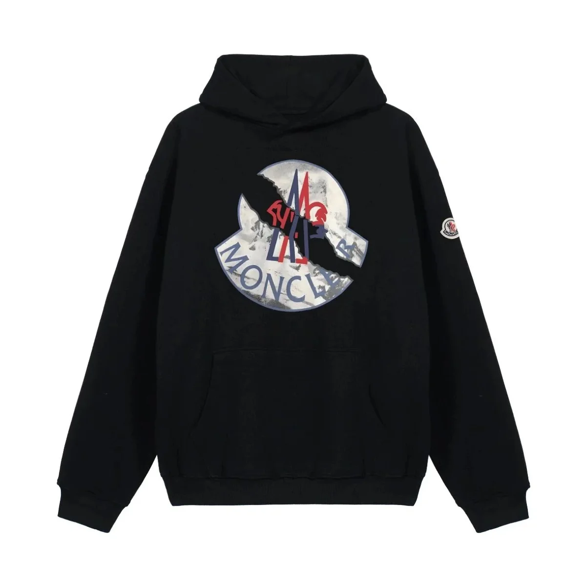 Moncler Hoodie Black Graphic Pullover