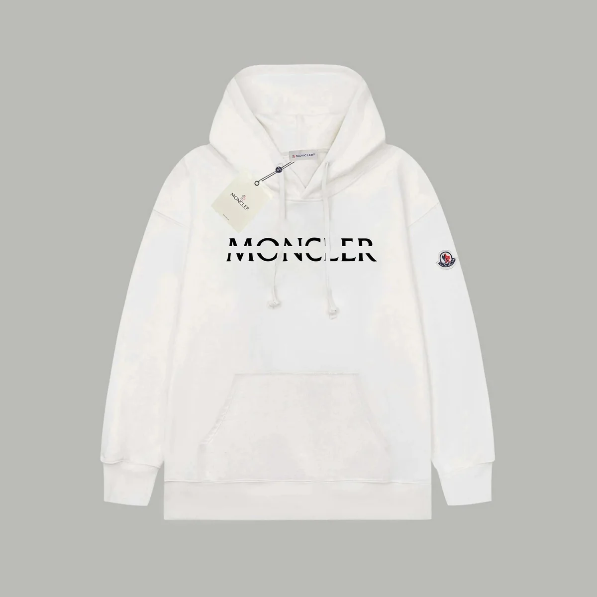 Moncler White Logo Hoodie Sweatshirt