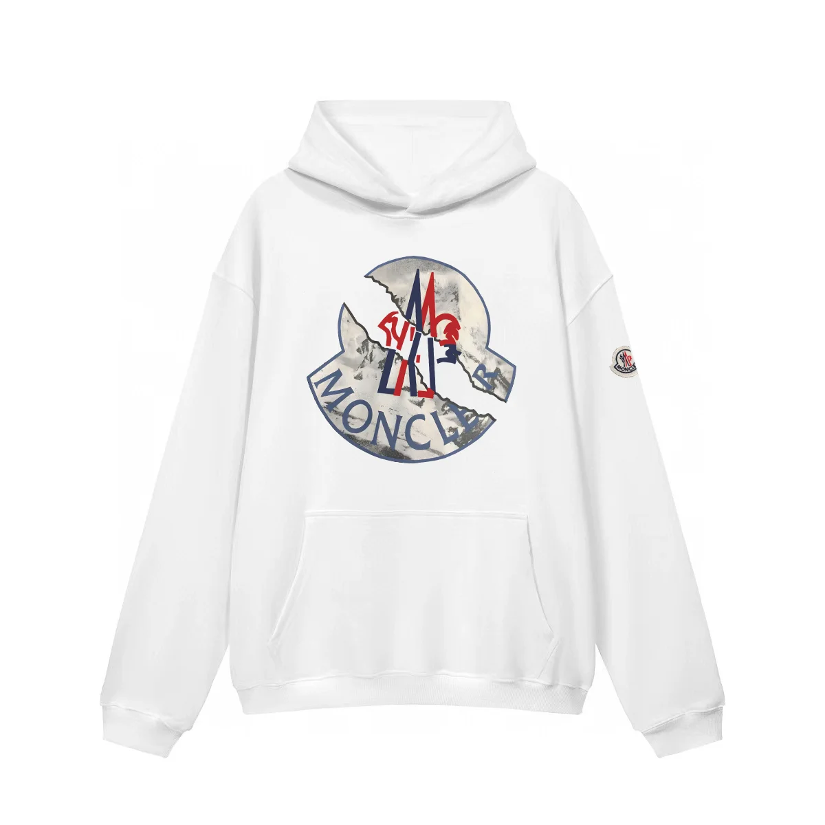 Moncler White Logo Hoodie Sweatshirt