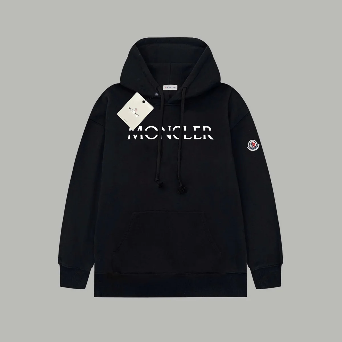 Moncler Hoodie Black Cotton Sweatshirt