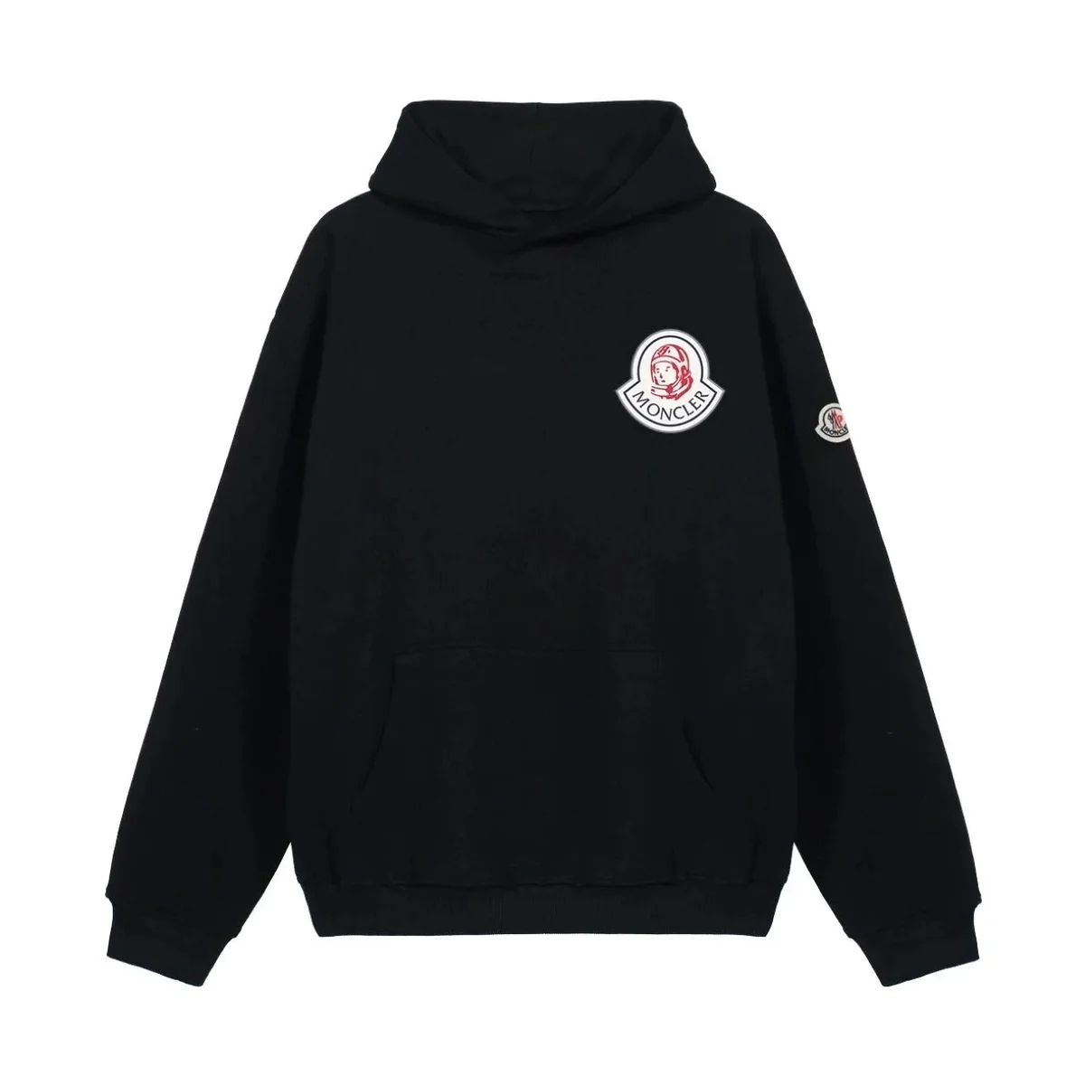 Moncler Black Hoodie with Embroidered Logo
