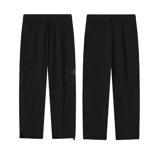 Black Solid Cargo Pants