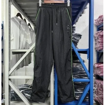 Black with Green Trim Track Pants
