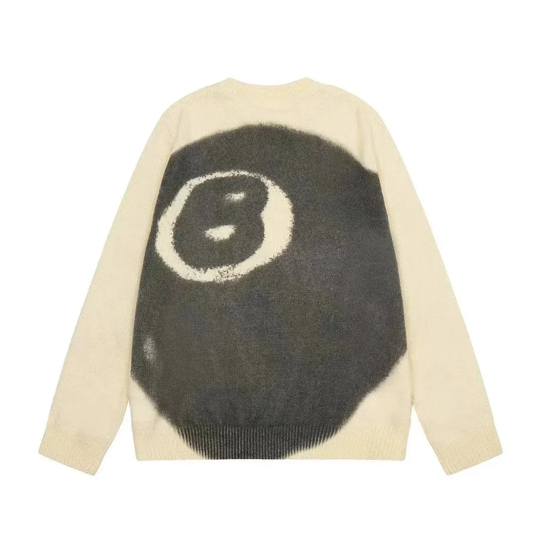 Unisex 8-Ball Knit Sweater Cream/Black
