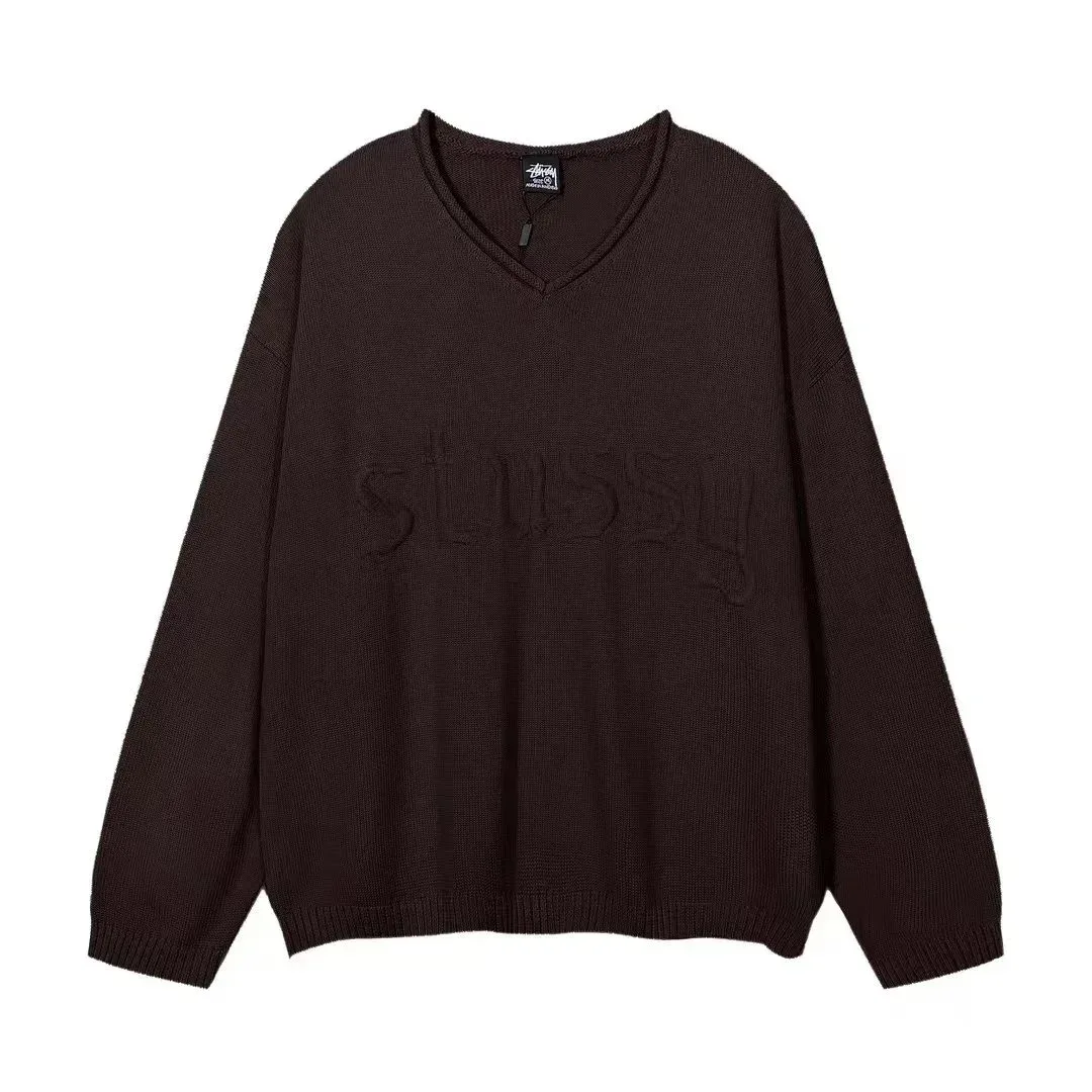 Stussy Stüssy Bear V-Neck Sweater Chocolate