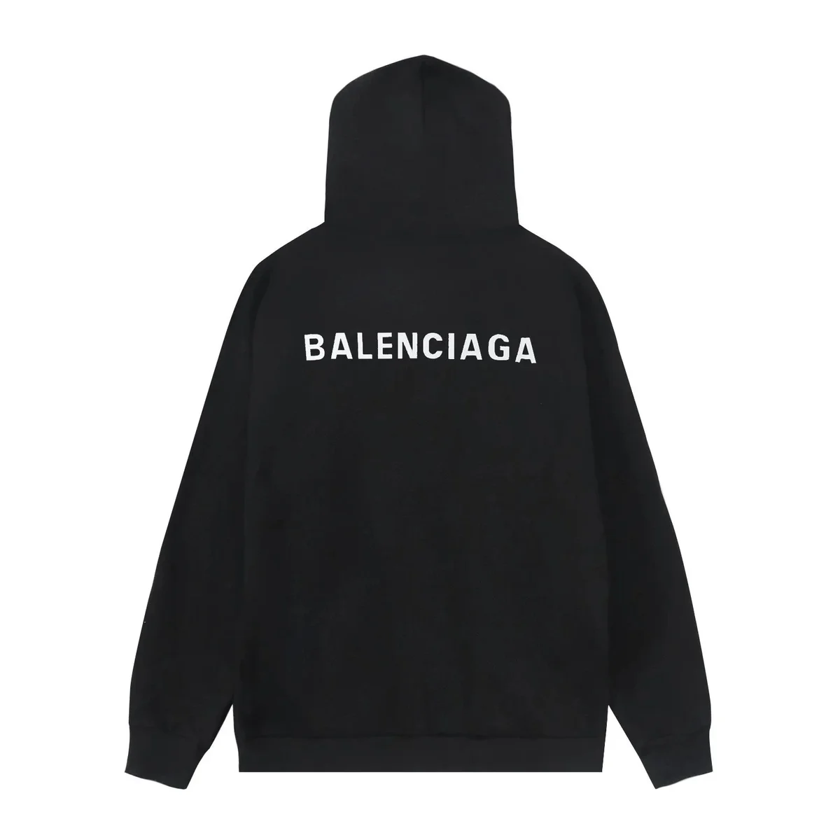 Balenciaga Black Hoodie with White Logo