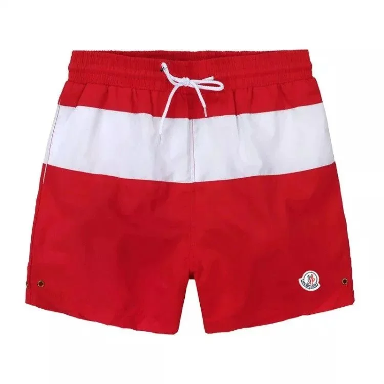Moncler Red & White Striped Shorts
