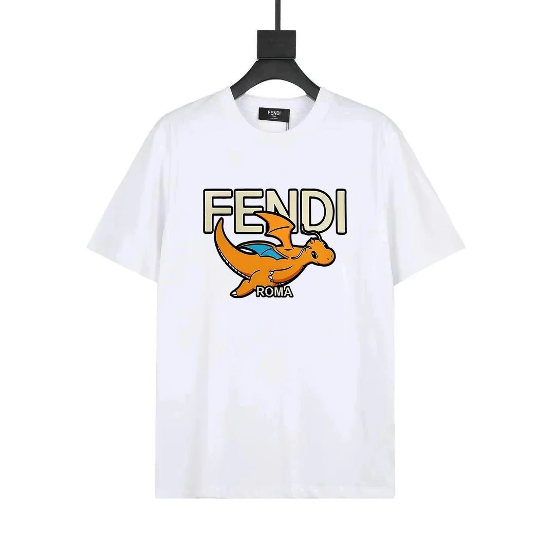 Fendi ROMA Charizard T-Shirt White Casual