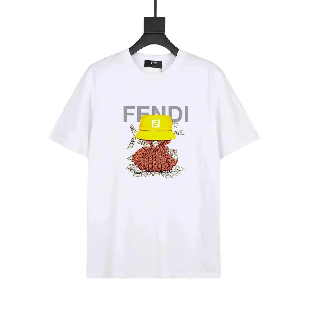 Fendi White Money Print T-Shirt