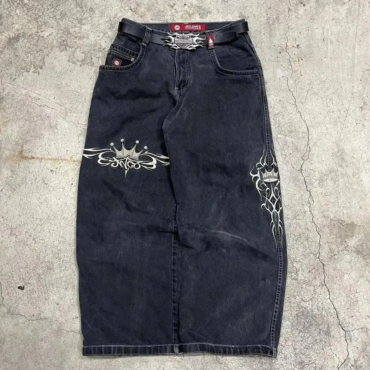 Harley-Davidson Crown Embroidered Jeans Black