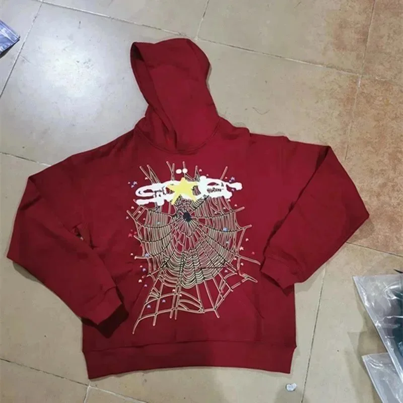 Unisex Red Spider Web Graphic Hoodie