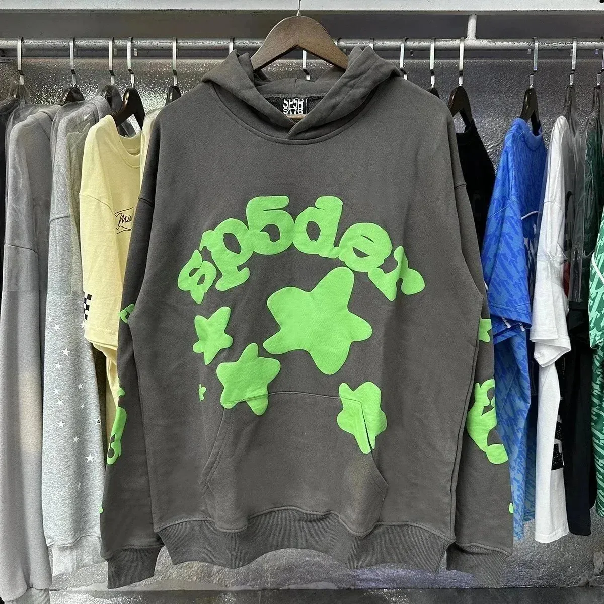 SP5DER Spider Hoodie 8217深灰 Sweatshirt