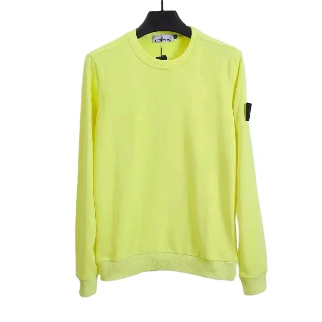 Stone Island Yellow Solid Crewneck Sweatshirt