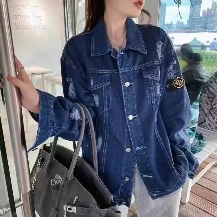 Distressed Denim Oversized Jacket