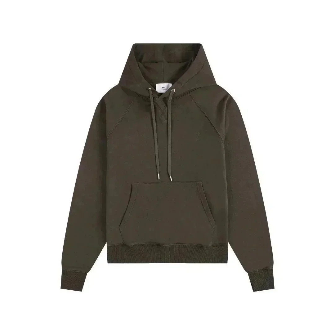 AMI Hoodie Olive Green Casual Top