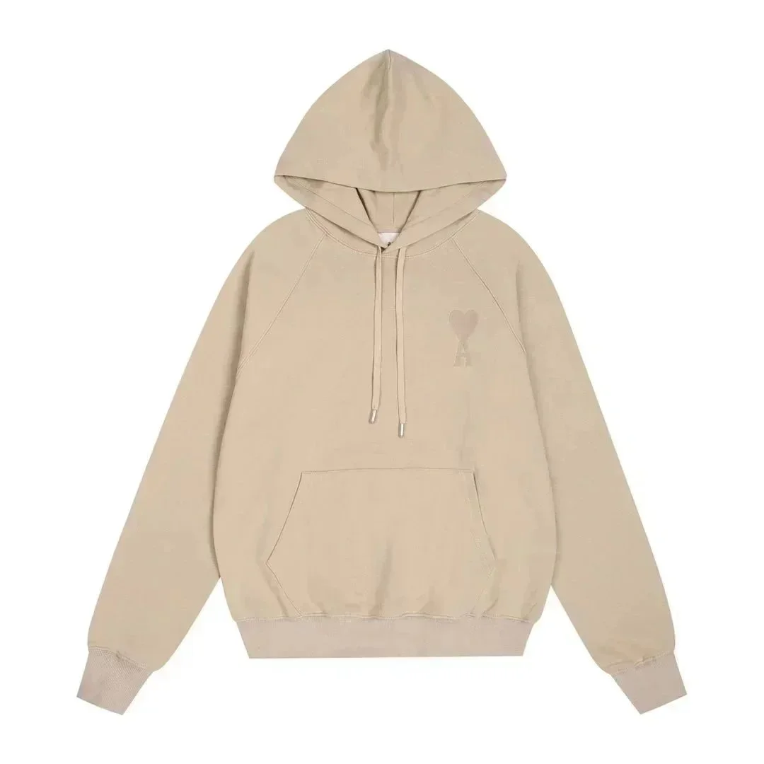 Ami Paris Beige AM Heart Hoodie