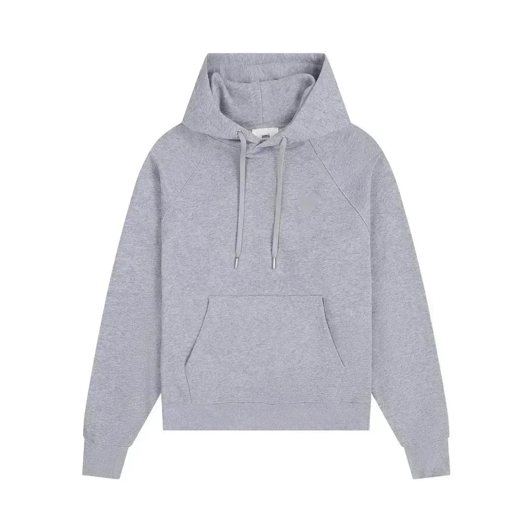 Ami Grey Heart Hoodie Sweatshirt
