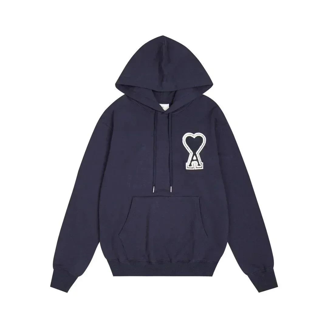 Ami Paris Navy AM Heart Hoodie