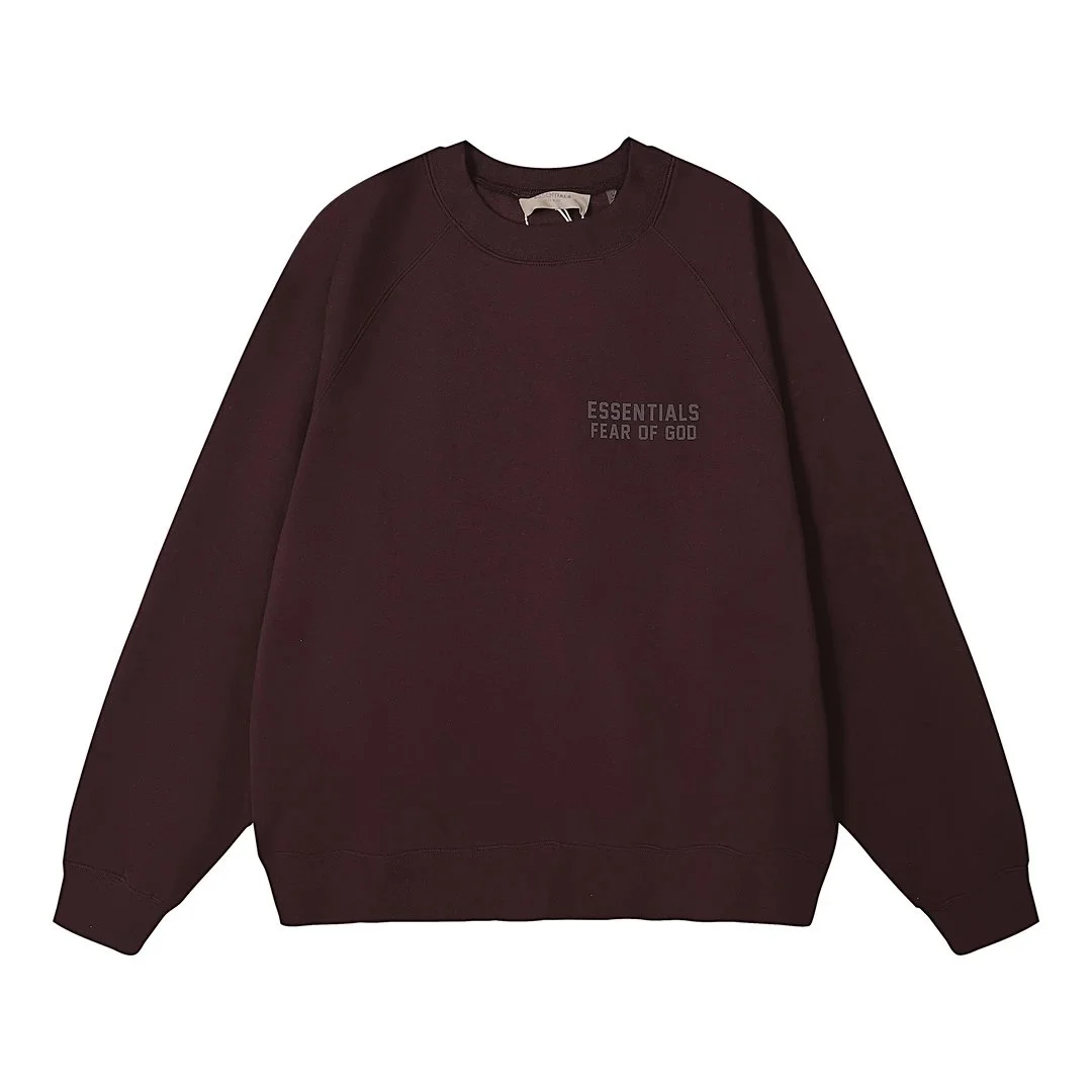 Fear of God Essentials Burgundy Crewneck Sweatshirt