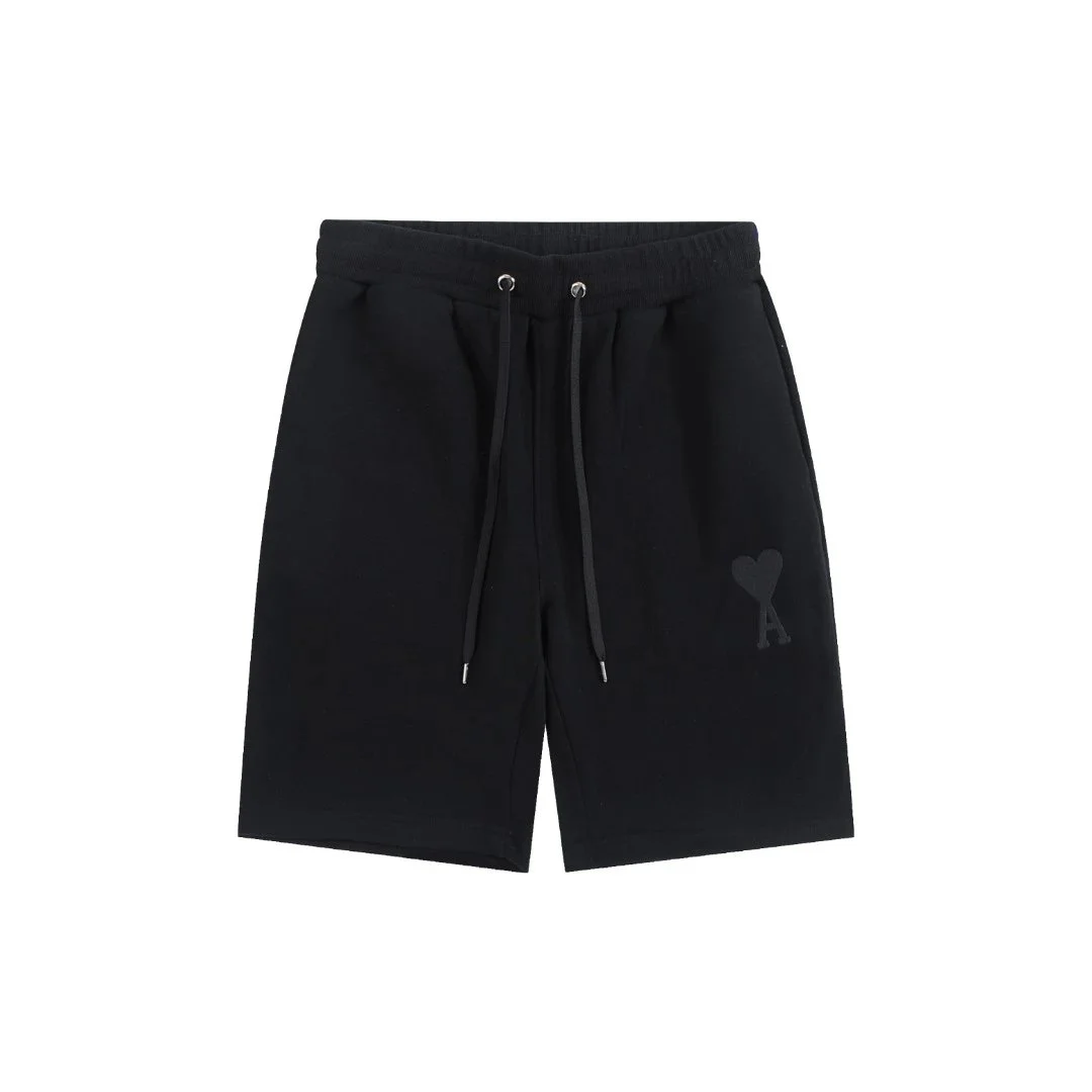 Ami Paris Ami de Coeur Black Shorts