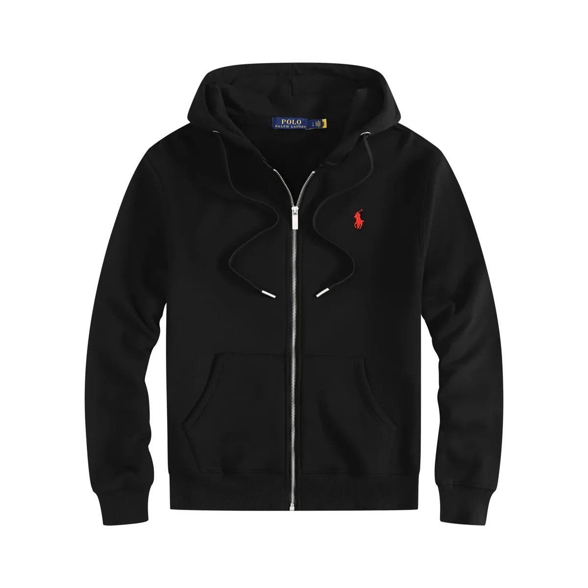 Polo Ralph Lauren Black Red Pony Zip-Up Hoodie