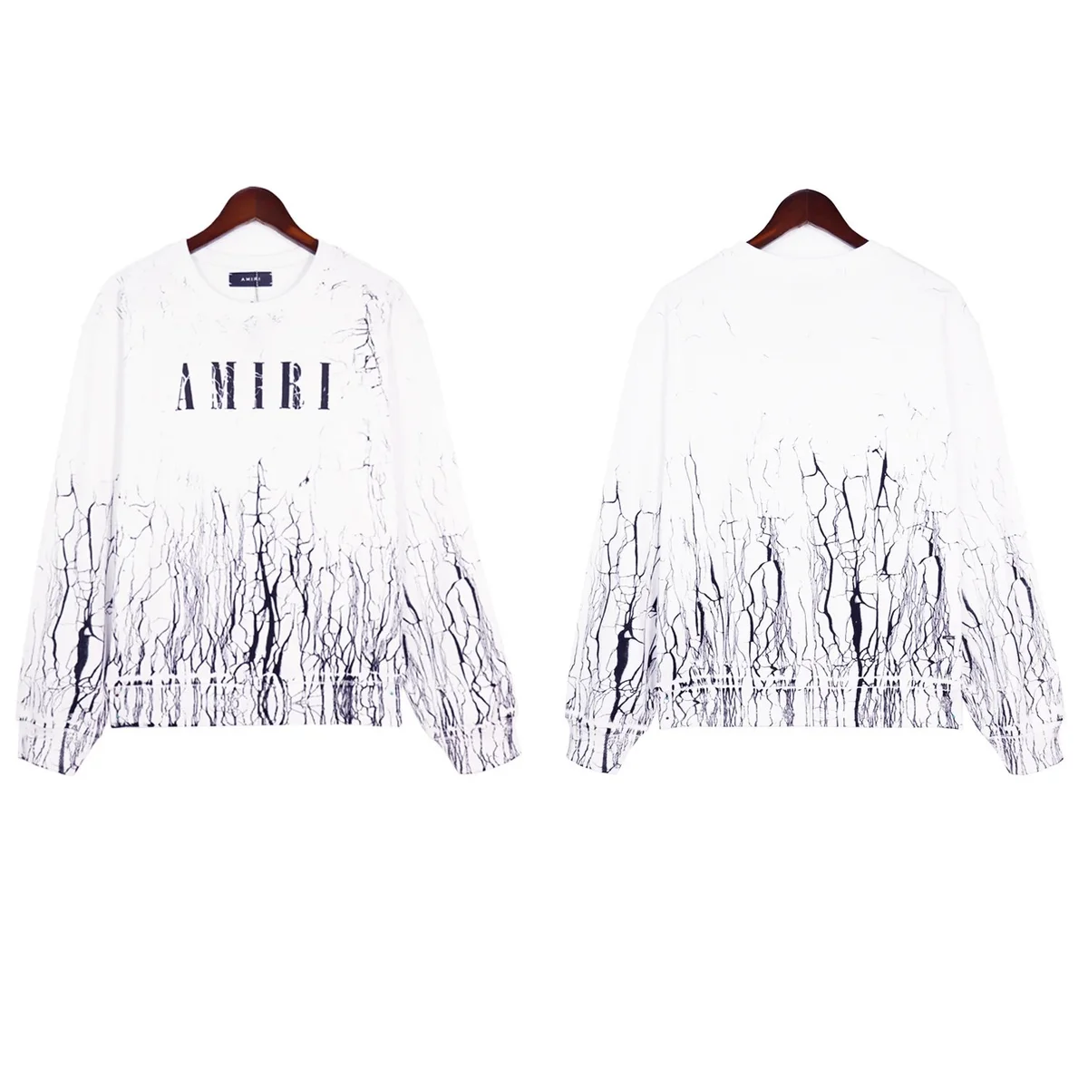 Amiri Marble Print Oversized T-Shirt White