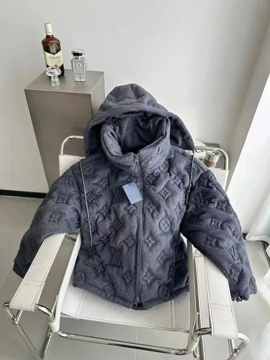 Louis Vuitton Monogram Embossed Hooded Coat
