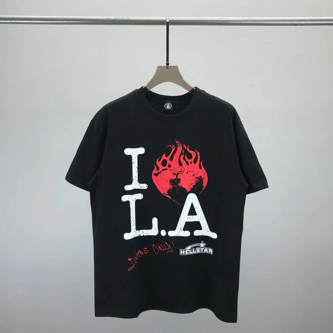 Hellstar I L.A. Flame Black T-Shirt