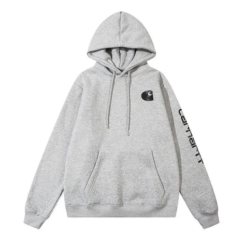 Carhartt Grey Logo Hoodie Sweatshirt