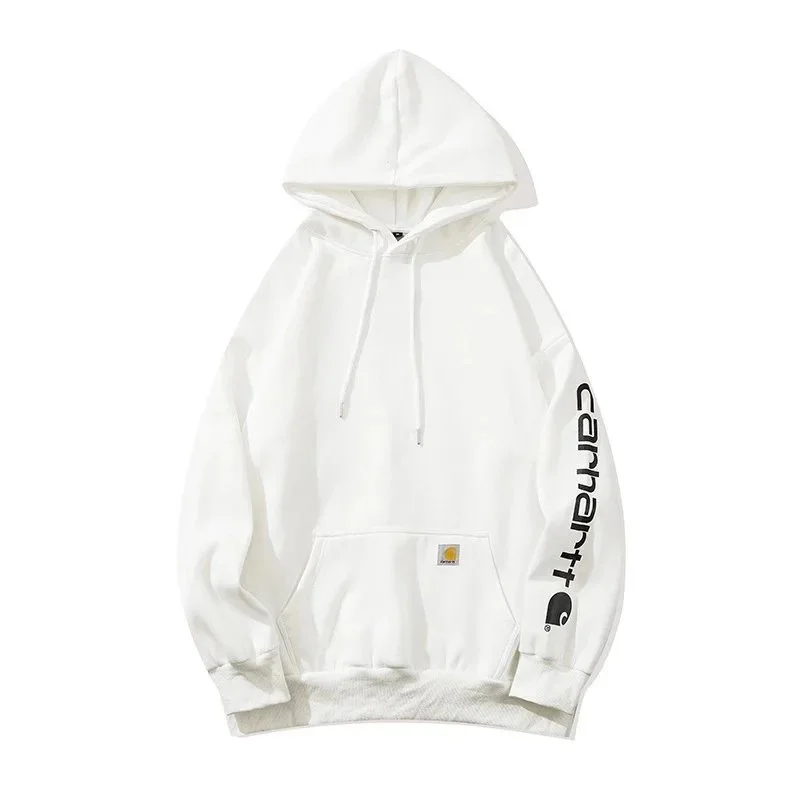 Carhartt White Hoodie with Logo Print