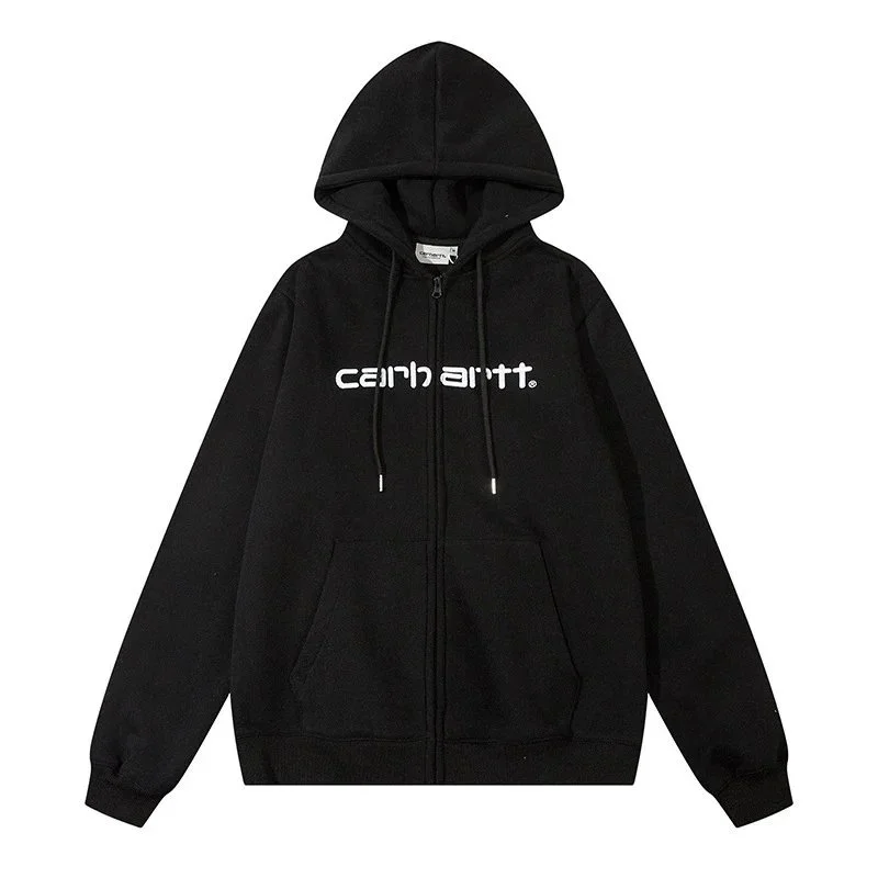 Carhartt Zip-Up Hoodie Black Solid Hooded Sweatshirt