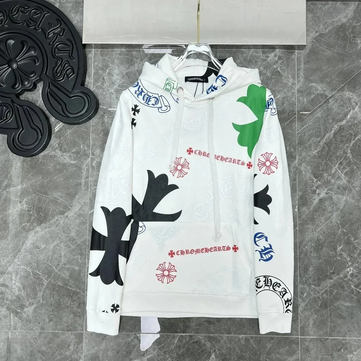 Chrome Hearts CH Cross Hoodie White Streetwear