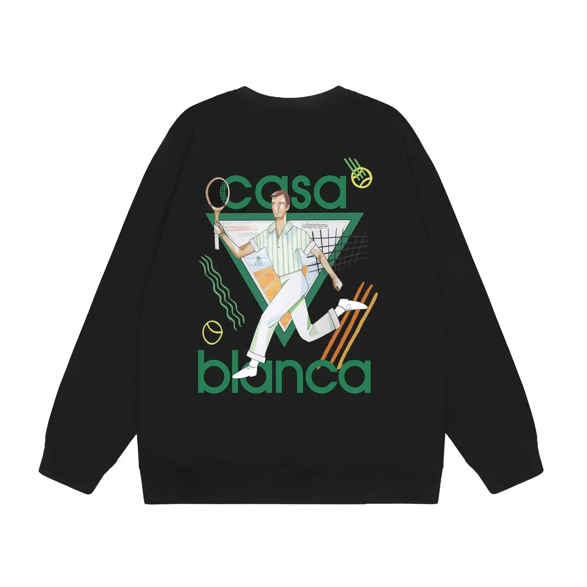 Casa Blanca Black Tennis Graphic Sweatshirt