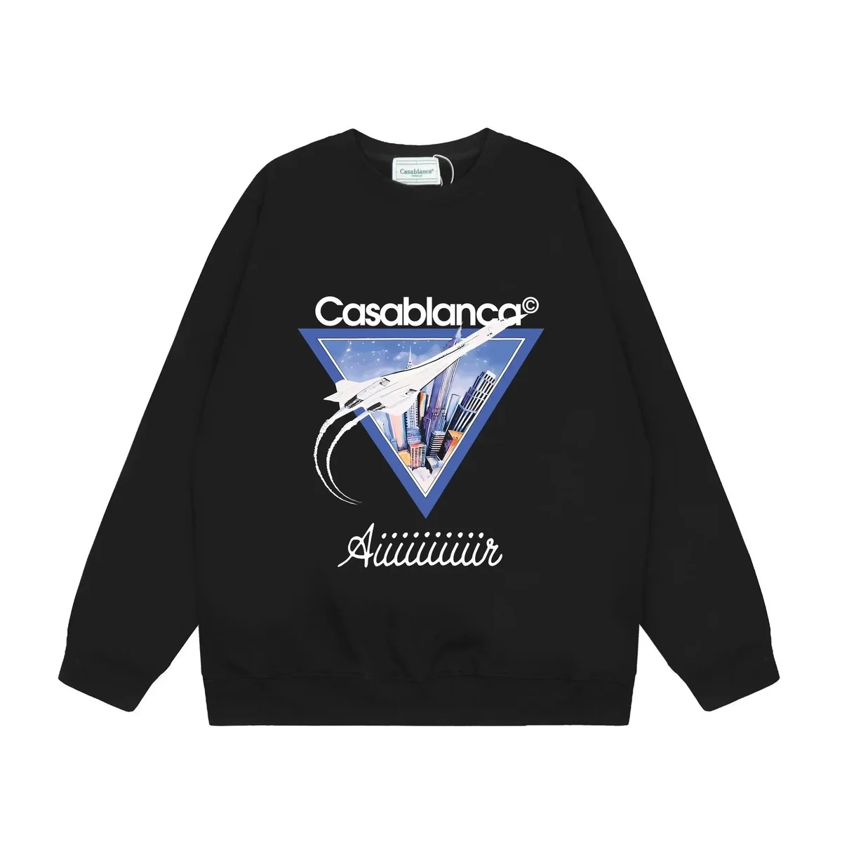 Casablanca Ai Trippy Plane Graphic Sweatshirt Black