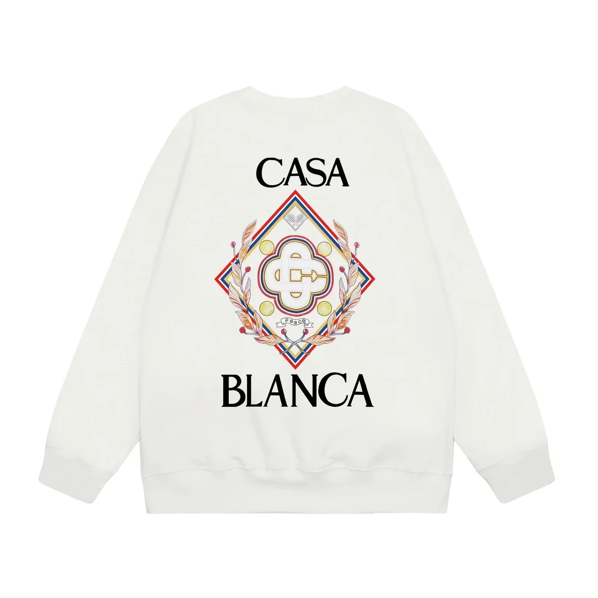 Casa Blanca White Graphic Crewneck Sweatshirt