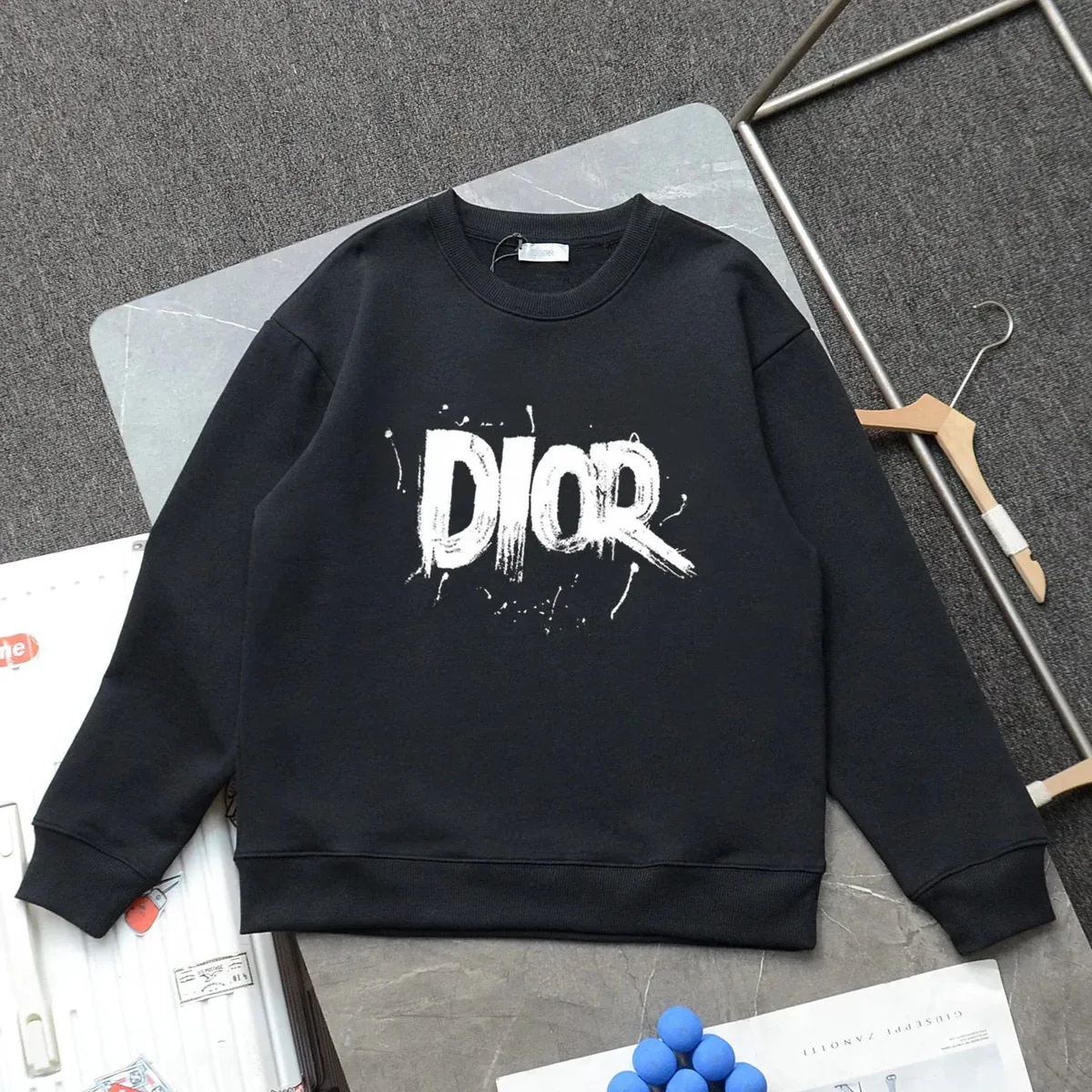 Dior Black 'DIOR' Print Sweatshirt
