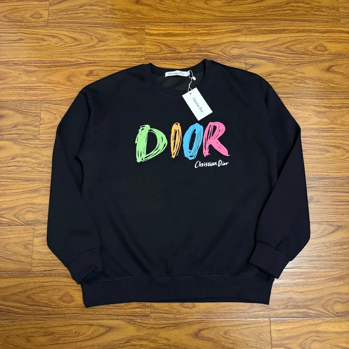 Christian Dior Dior Graffiti Logo Black Sweatshirt