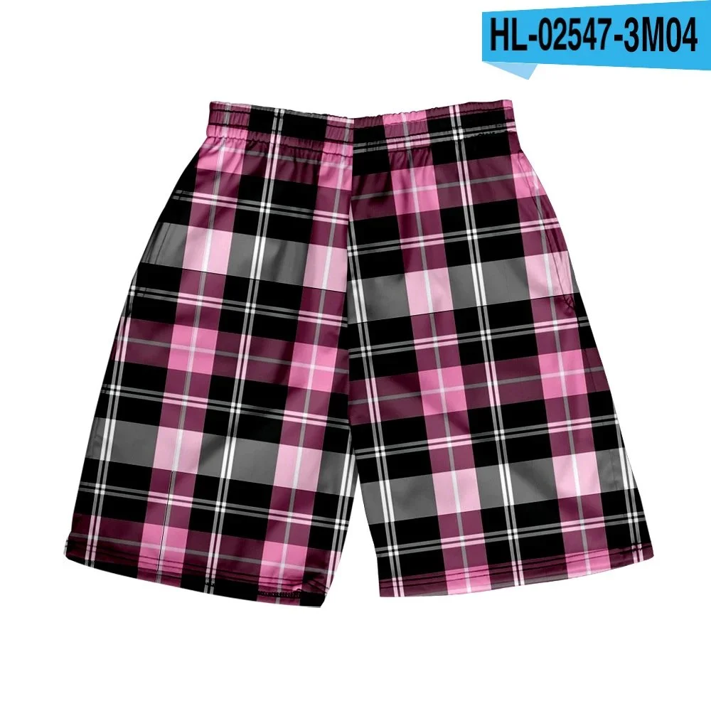 Plaid Shorts Pink/Black Casual Shorts