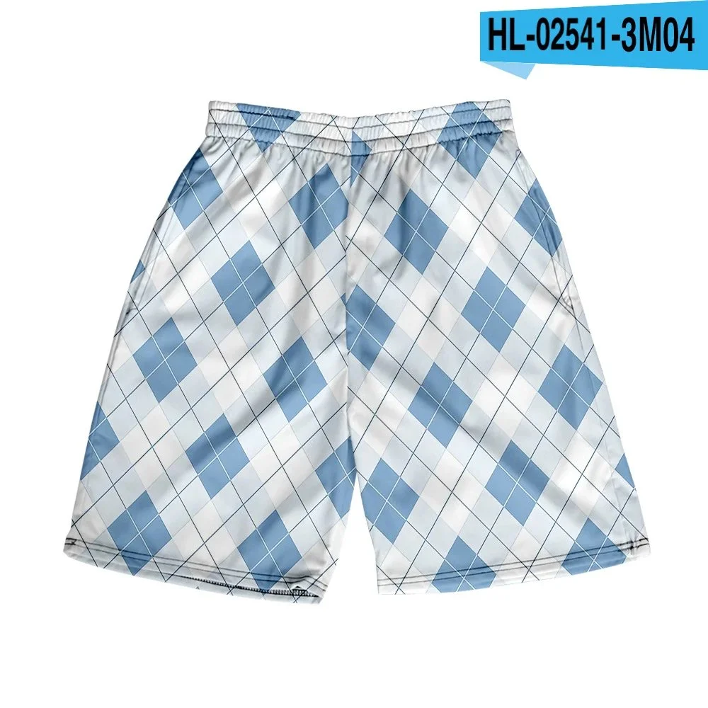 Blue Argyle Pattern Shorts