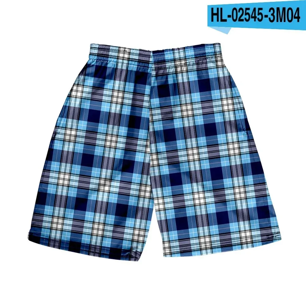Plaid Shorts Blue Checkered Casual Shorts